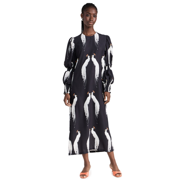 The Lulo Project Made To Lounge Dress Makeda Tunic Black Peacock Size X-Small - Picture 1 of 15